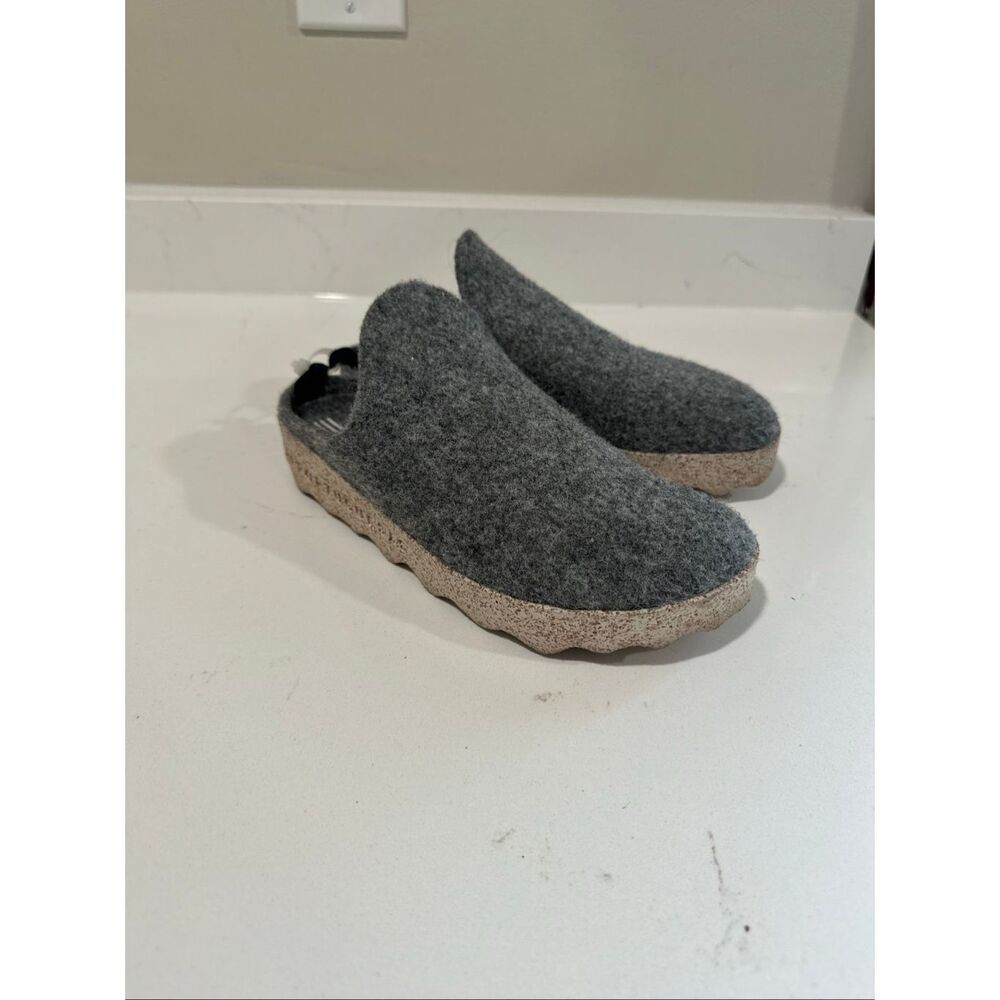 ASPORTUGUESAS Women Felt Clogs Gray Size 36 (5.5) Wool Felt